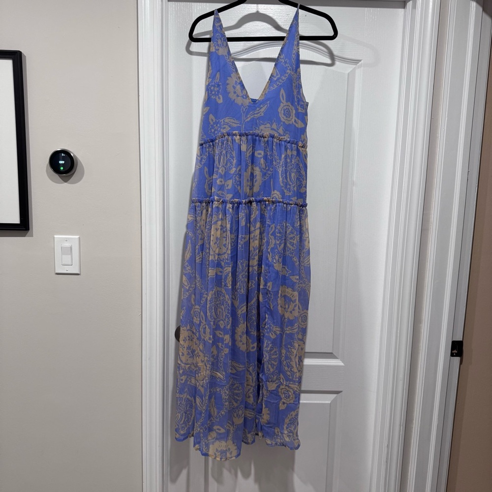 Free People Lavender Maxi Dress with Beige Paisley Print